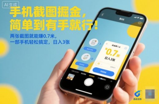 手机截图掘金,简单到有手就行!两张截图就能賺0.7米,一部手机轻松搞定,日入3张【揭秘】-韬哥副业项目资源网