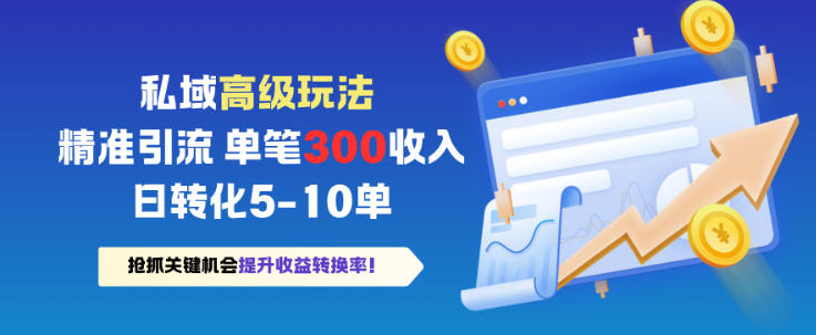 私域高级玩法，精准引流，单笔3张收益，日转化5-10单-韬哥副业项目资源网
