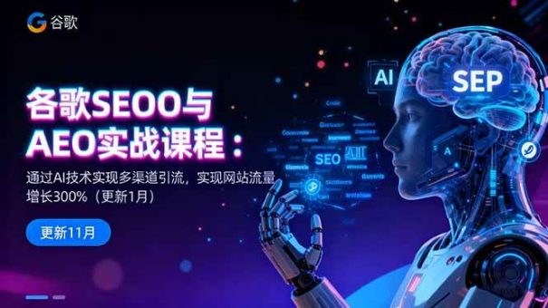 (16463期)谷歌SEO与AEO实战课程:通过AI技术实现多渠道引流,实现网站流量增长300%-韬哥副业项目资源网