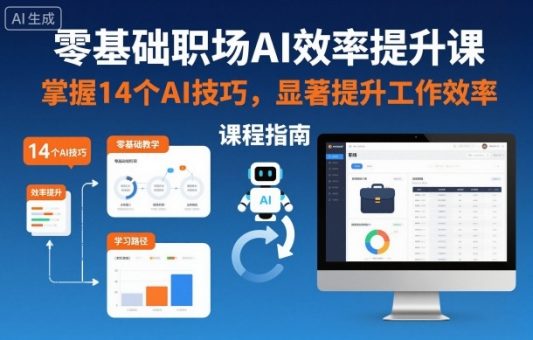 零基础职场AI效率提升课，掌握14个AI技巧，显著提升工作效率-韬哥副业项目资源网