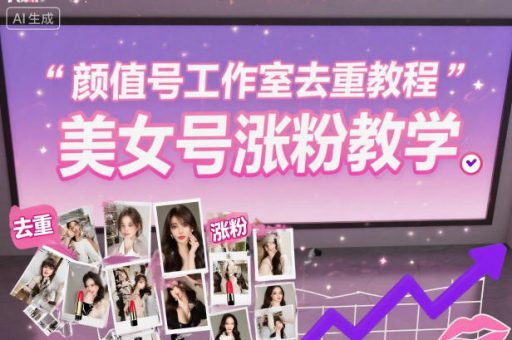 颜值号工作室去重教程,美女号涨粉教学-韬哥副业项目资源网