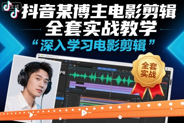 抖音某博主电影剪辑全套实战教学，深入学习电影剪辑-韬哥副业项目资源网