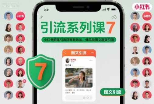引流系列课7,小红书矩阵引流获客新玩法,低风险图文高效引流-韬哥副业项目资源网