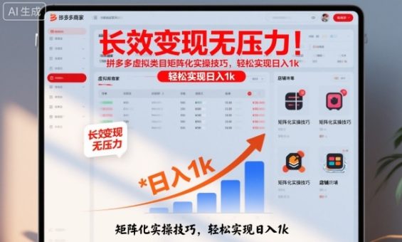 长效变现无压力!拼多多虚拟类目矩阵化实操技巧,轻松实现日入1k【揭秘】-韬哥副业项目资源网