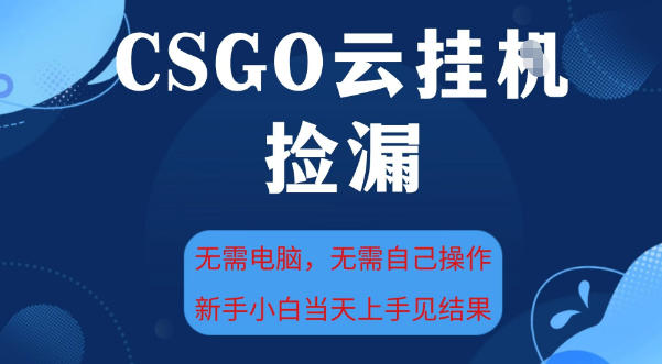 CSGO云挂G全自动捡漏,最新独家玩法,无需电脑操作,新手小白日入5张+【揭秘】-韬哥副业项目资源网
