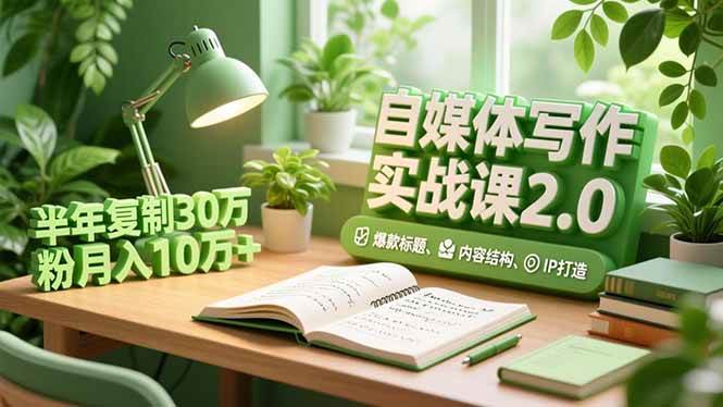 (16734期)自媒体写作实战课2.0,爆款标题、内容结构、IP打造,半年复制30万粉月入10万+-韬哥副业项目资源网