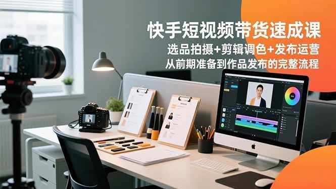 （16752期）快手短视频带货速成课，选品拍摄+剪辑调色+发布运营，从前期准备到作品发布的完整流程-韬哥副业项目资源网