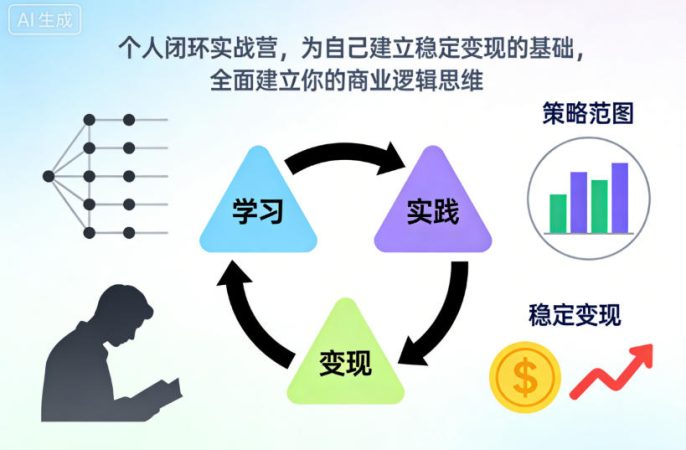 个人闭环实战营，为自己建立稳定变现的基础，全面建立你的商业逻辑思维-韬哥副业项目资源网