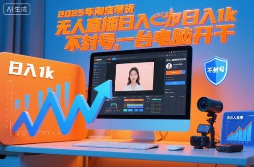 2025年淘宝带货,无人直播日入1k,不封号,一台电脑开干-韬哥副业项目资源网