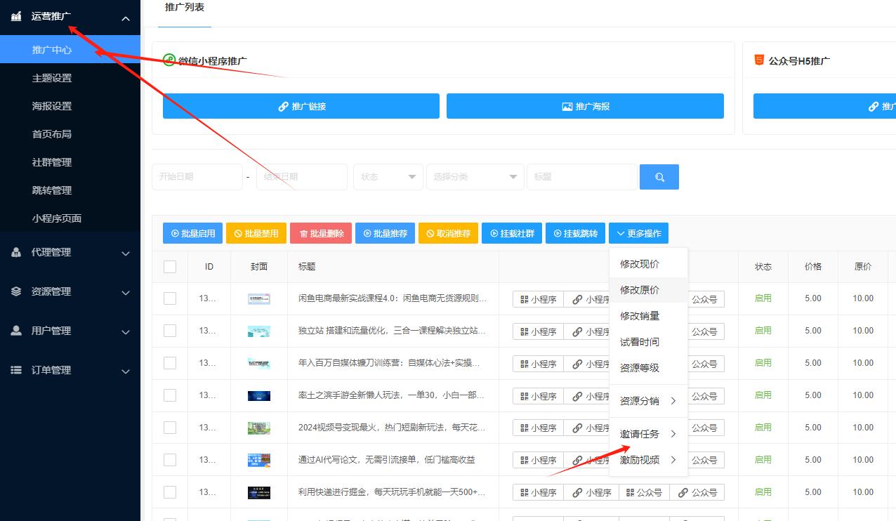 全网项目平台开通分站后设置教程