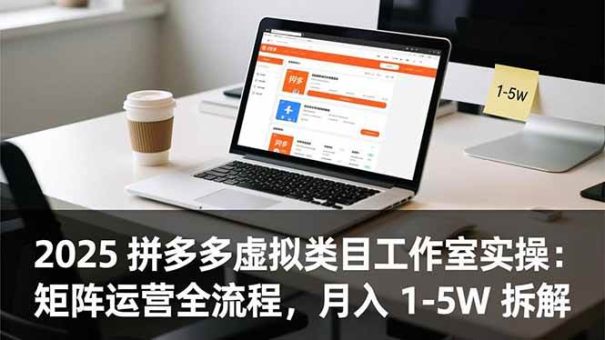(16748期)2025 拼多多虚拟类目工作室实操:矩阵运营全流程,月入 1-5W 拆解-韬哥副业项目资源网