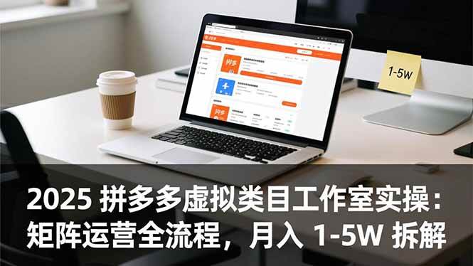 （16748期）2025 拼多多虚拟类目工作室实操：矩阵运营全流程，月入 1-5W 拆解-韬哥副业项目资源网