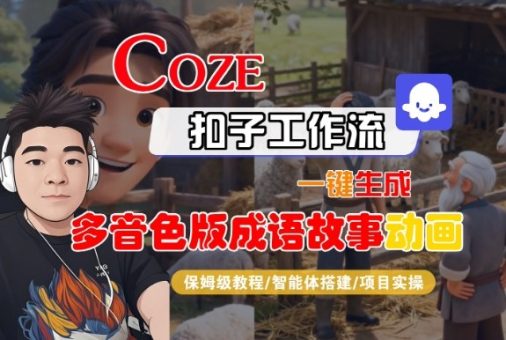 Coze扣子智能体工作流一键生成“多音色版成语故事“动画,全流程保姆级教学-韬哥副业项目资源网