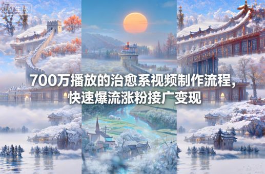 700万播放的治愈系视频制作流程，快速爆流涨粉接广变现-韬哥副业项目资源网