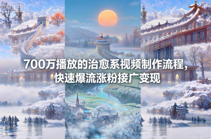700万播放的治愈系视频制作流程，快速爆流涨粉接广变现-韬哥副业项目资源网
