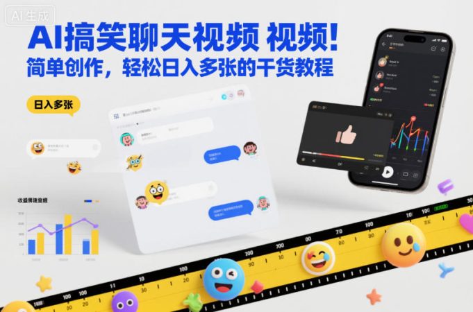 AI搞笑聊天视频，简单创作，轻松日入多张的干货教程-韬哥副业项目资源网