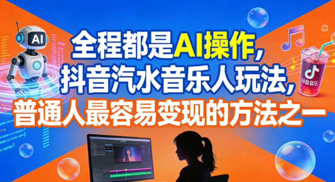 全程都是AI操作，抖音汽水音乐人玩法，普通人最容易变现的方法之一-韬哥副业项目资源网
