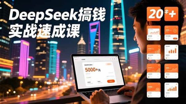 (16775期)DeepSeek搞钱实战速成课,20+内容模板、剪辑发布、带货闭环,首月收益超过5000元-韬哥副业项目资源网