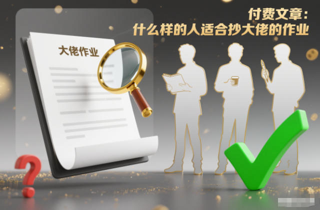 付费文章：什么样的人适合抄大佬的作业？-韬哥副业项目资源网