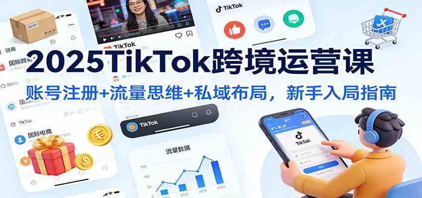 2025TikTok跨境运营课：账号注册+流量思维+私域布局，新手入局指南-韬哥副业项目资源网