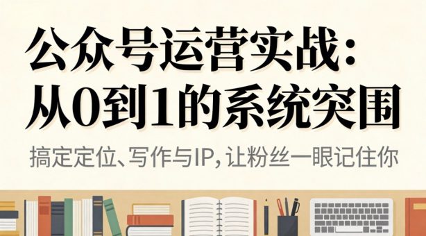 公众号运营实战：从0到1的系统突围-韬哥副业项目资源网