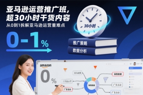 亚马逊运营推广班,超30小时干货内容,从0到1拆解亚马逊运营重难点-韬哥副业项目资源网