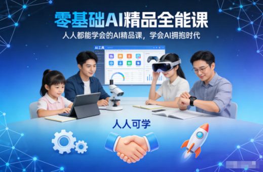 零基础AI精品全能课，人人都能学会的AI精品课，学会AI拥抱时代-韬哥副业项目资源网