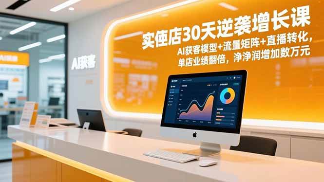 （16793期）实体店30天逆袭增长课，AI获客模型+流量矩阵+直播转化，单店业绩翻倍，净利润增加数万元-韬哥副业项目资源网