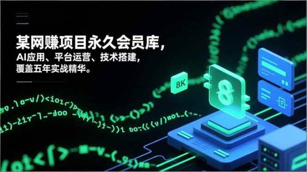 (16790期)网赚项目永久会员库,AI应用、平台运营、技术搭建,覆盖五年实战精华-韬哥副业项目资源网