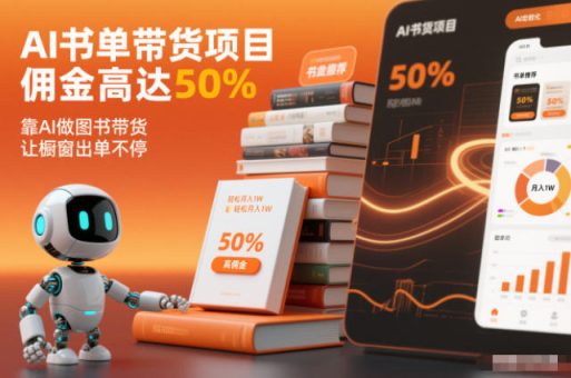 AI书单带货项目,佣金高达50%,靠AI做图书带货,让橱窗出单不停,轻松月入1W-韬哥副业项目资源网
