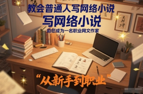 教会普通人写网络小说，助您成为一名职业网文作家-韬哥副业项目资源网