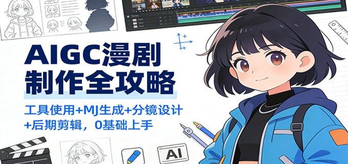 AIGC漫剧制作全攻略:工具使用+MJ生成+分镜设计+后期剪辑,0基础上手-韬哥副业项目资源网
