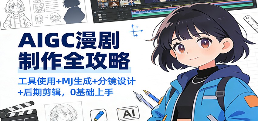 AIGC漫剧制作全攻略:工具使用+MJ生成+分镜设计+后期剪辑,0基础上手 AIGC漫剧制作全攻略:工具使用+MJ生成+分镜设计+后期剪辑,0基础上手