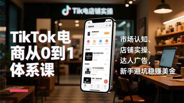 (16818期)TikTok电商从0到1体系课,市场认知、店铺实操、达人广告,新手避坑稳赚美金-韬哥副业项目资源网