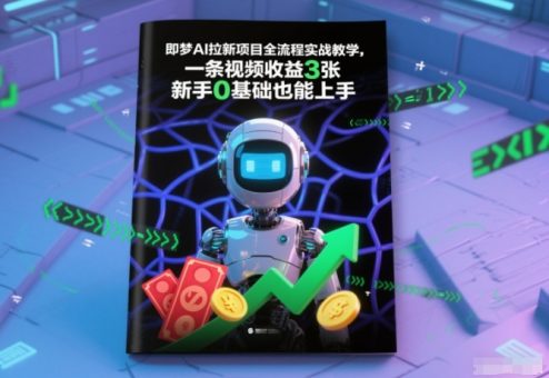 即梦AI拉新项目全流程实战教学，一条视频收益3张，新手0基础也能上手-韬哥副业项目资源网