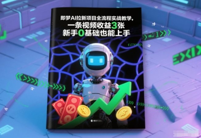 即梦AI拉新项目全流程实战教学,一条视频收益3张,新手0基础也能上手-韬哥副业项目资源网