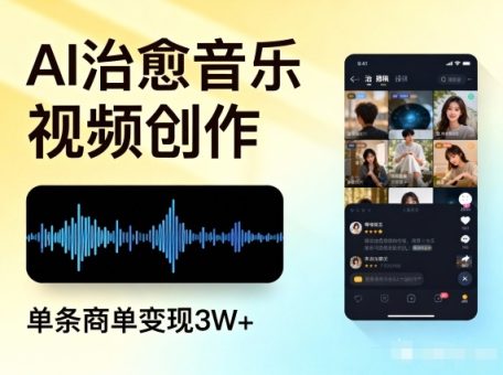 AI做治愈音乐视频,多平台投稿,单条商单变现3W+-韬哥副业项目资源网