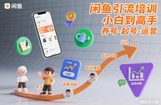 闲鱼引流培训，小白到高手，养号-起号-运营-韬哥副业项目资源网