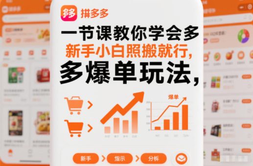 一节课教你学会拼多多爆单玩法，新手小白照搬就行-韬哥副业项目资源网