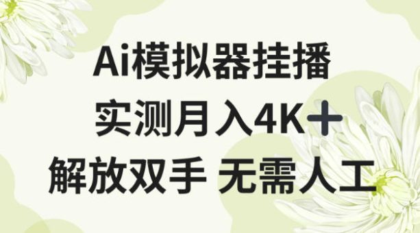 Ai模拟器挂播，实测月入4K十，解放双手无需人工【揭秘】-韬哥副业项目资源网