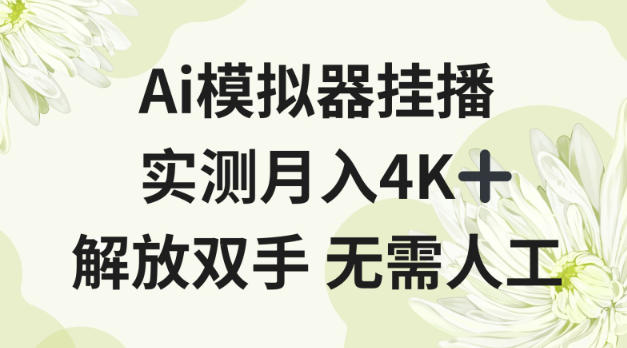 Ai模拟器挂播，实测月入4K十，解放双手无需人工【揭秘】-韬哥副业项目资源网