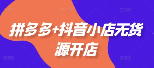 拼多多+抖音小店无货源开店，包括：选品、运营、基础、付费推广、爆款案例等(更新25年12月)-韬哥副业项目资源网