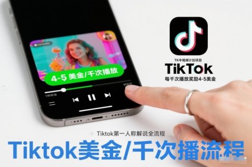 TK中视频计划项目，Tiktok第一人称解说流程，每干次播放奖励4-5美金-韬哥副业项目资源网