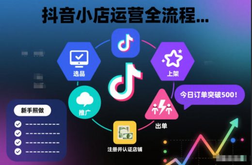 抖音小店运营全流程,从开通到运营,快速出单起店,新手照做就行-韬哥副业项目资源网