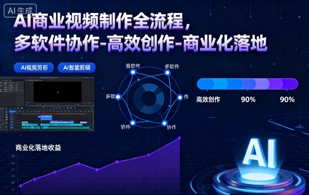 AI商业视频制作全流程2期，多软件协作-高效创作-商业化落地（更新）-韬哥副业项目资源网