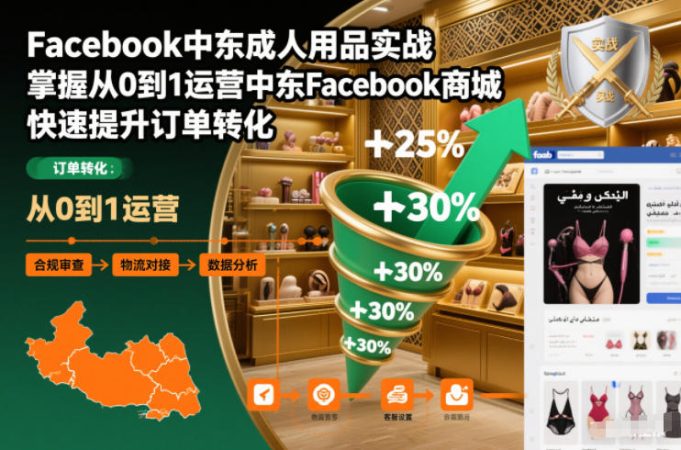 Facebook中东成人用品实战,掌握从0到1运营中东Facebook商城,快速提升订单转化-韬哥副业项目资源网
