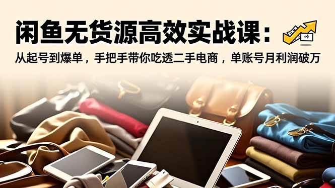 （16875期）闲鱼无货源高效实战课：从起号到爆单，手把手带你吃透二手电商，单账号月利润破万-韬哥副业项目资源网
