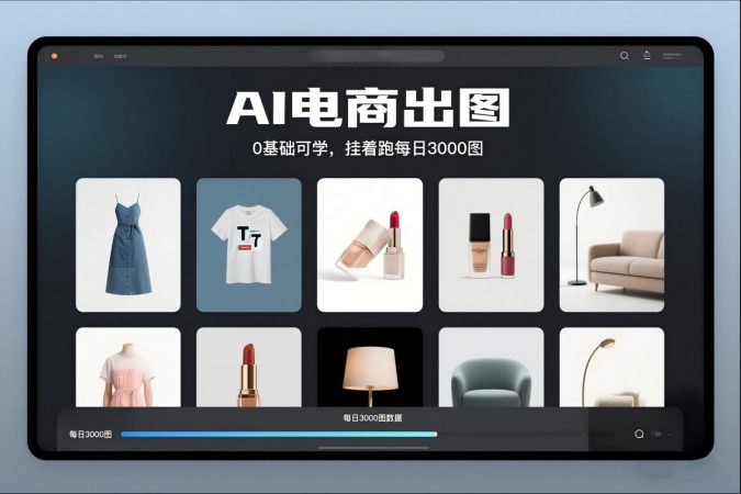 AI电商出图，0基础可学，挂着跑每日3000图-韬哥副业项目资源网
