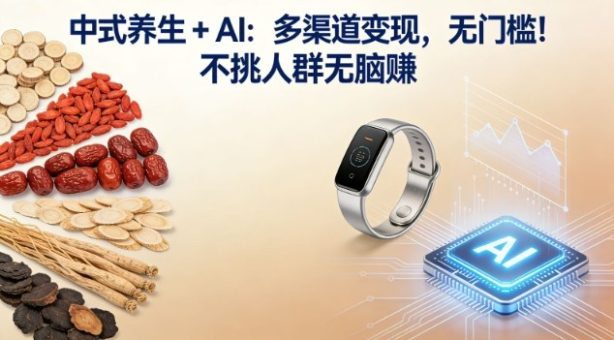 中式养生+AI:多渠道变现,无门槛,不挑人群无脑賺-韬哥副业项目资源网