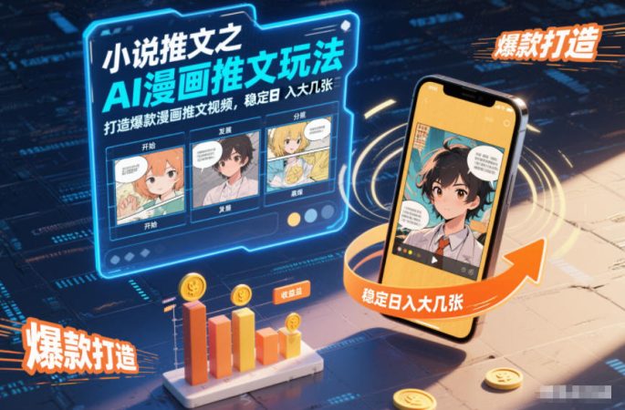 小说推文之AI漫画推文玩法,打造爆款漫画推文视频,稳定日入大几张-韬哥副业项目资源网